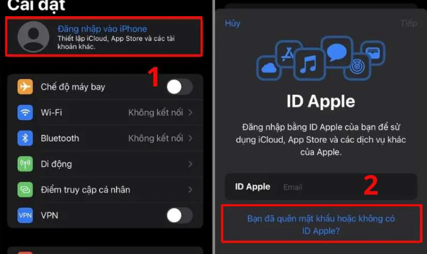 Cách tạo ID Apple mới nhất trên điện thoại 1 Cách tạo ID Apple mới trên iPhone bằng “Cài đặt”