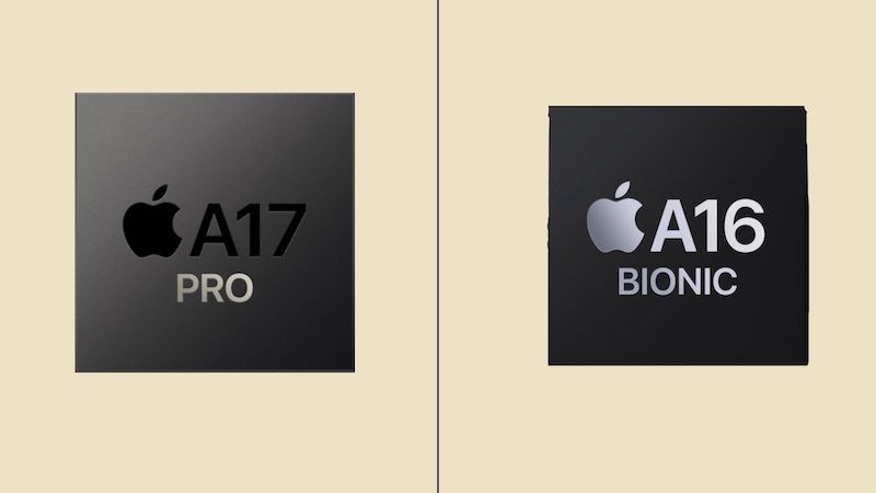 iPhone 14 Pro Max được trang bị chip Apple A16 Bionic trong khi phiên bản iPhone 15 Pro Max được nâng cấp thành Apple A17 Pro